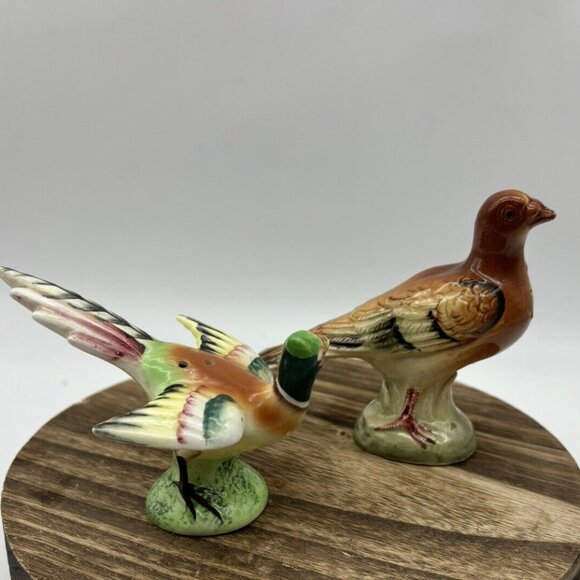 Vintage Set Pair Pheasant Salt Pepper Shaker Birds Japan Cottage Core Farm House - Picture 7 of 9